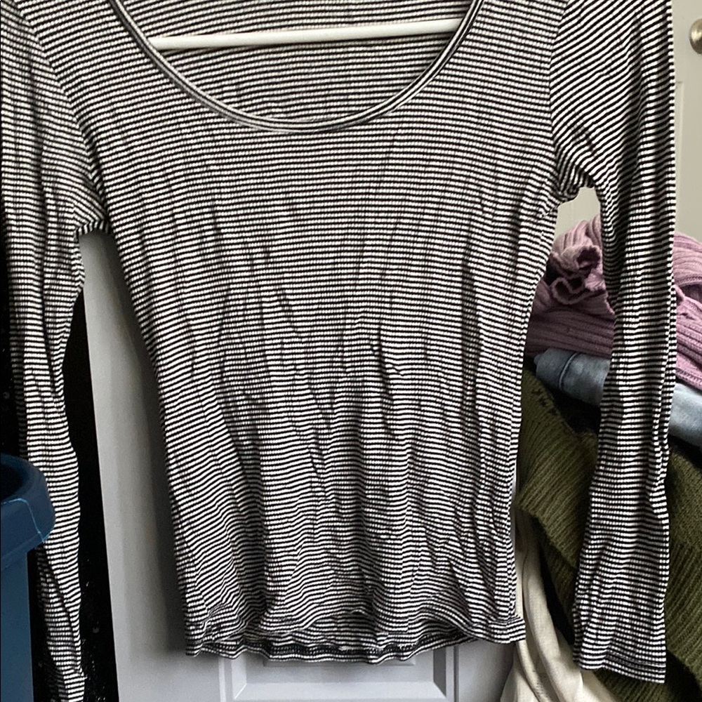 Striped Black and White Women's Top